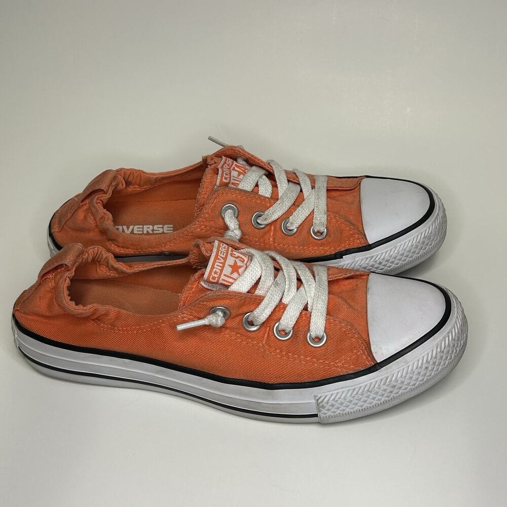 Converse Shoreline Women’s 7.5 Orange Chuck Taylor All Star Slip On Sneakers